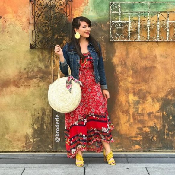 NEW Anthropologie Zuri Midi floral red Dress size S new with tag nwt - Picture 2 of 8